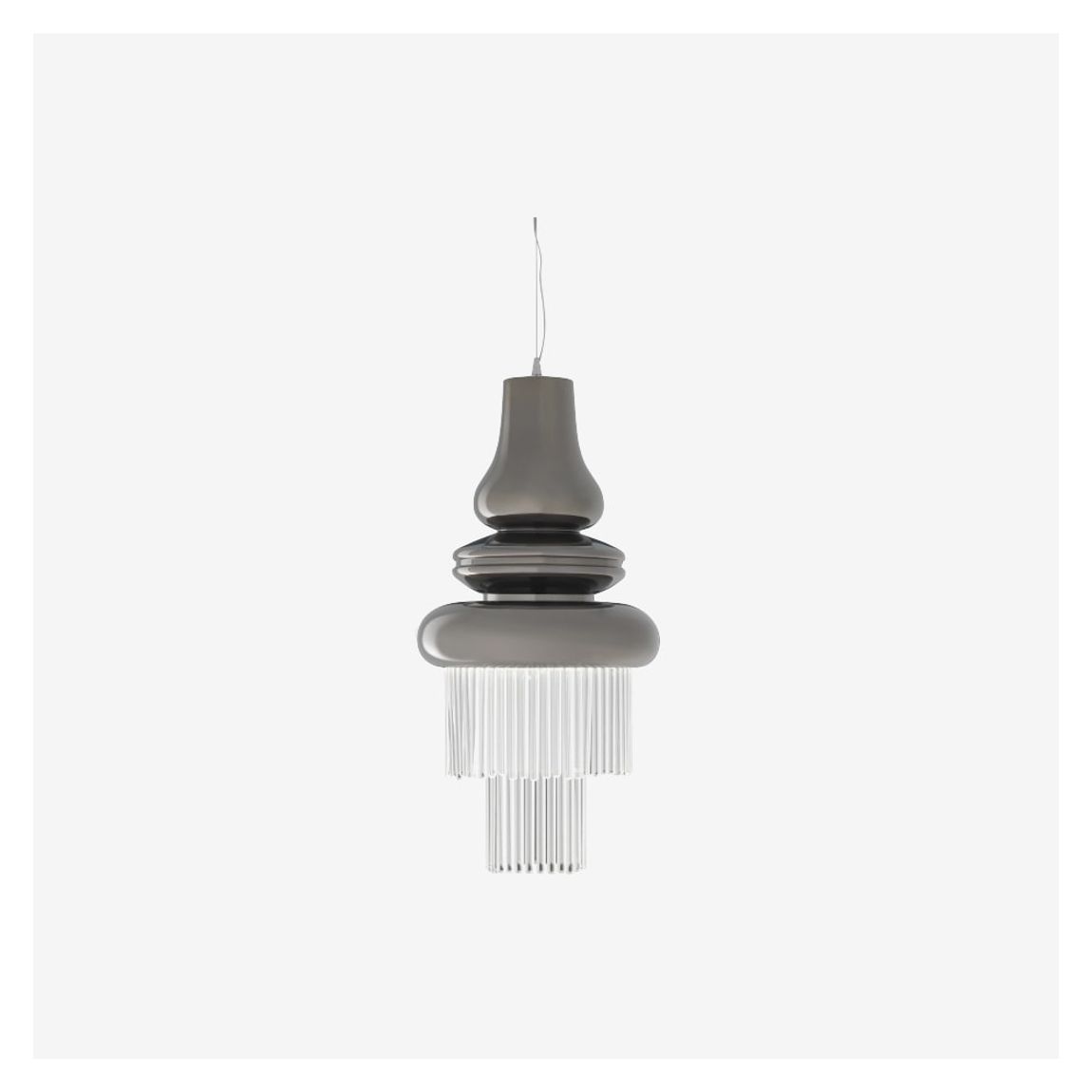 Cotton Chandelier in Nickel Finish & Clear Glass main product photo