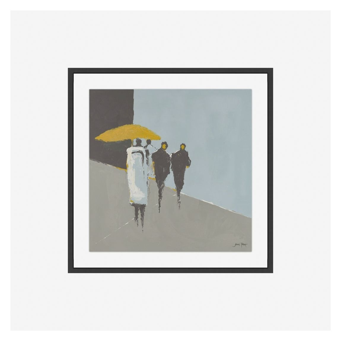 Yellow Umbrella Wall Art in Black Frame main product photo