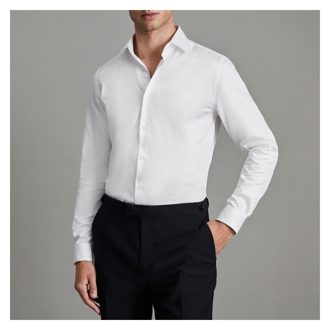 White Remote Cotton Sateen Shirt main product photo