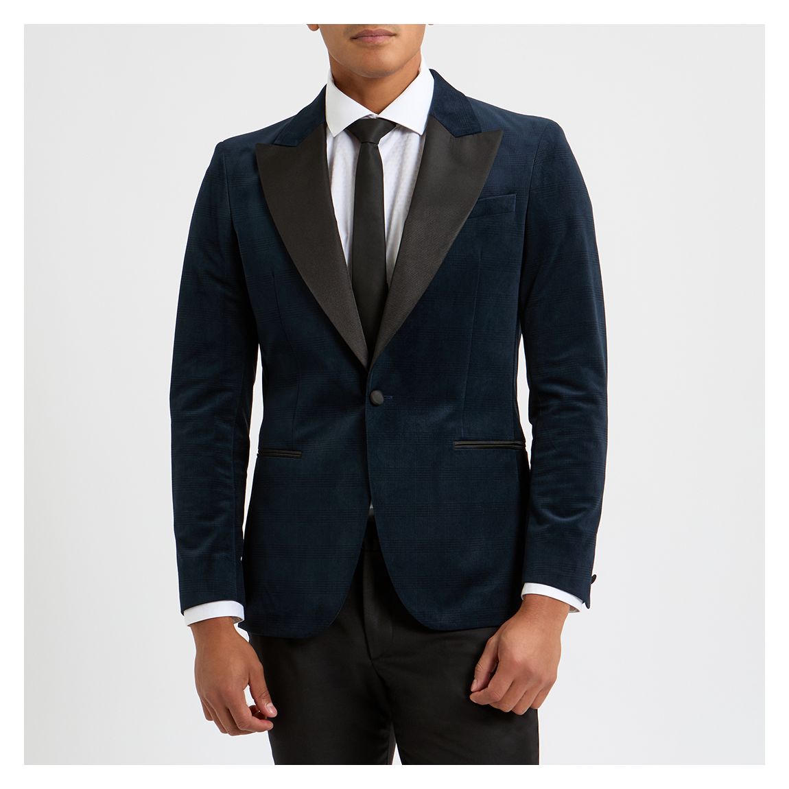 Navy Sartoria Velvet Blazer main product photo