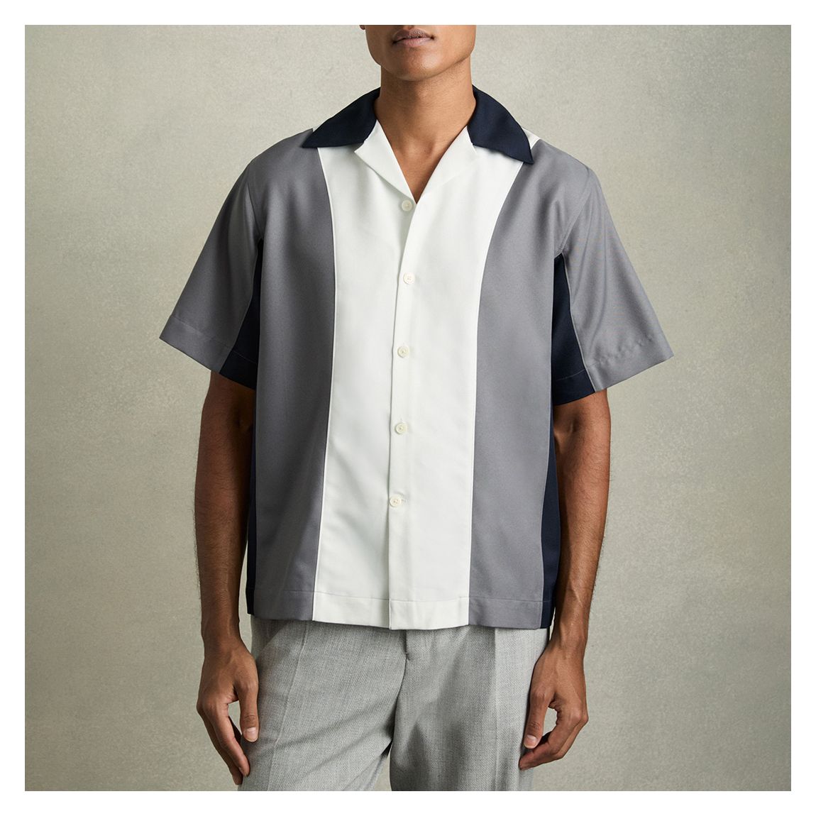 Blue/ White Dalorian Colourblock Shirt main product photo