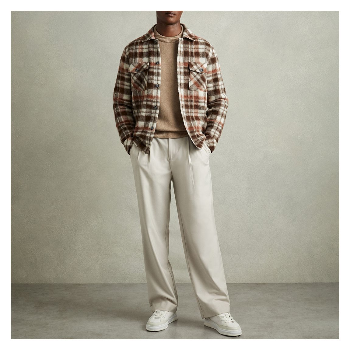 Multi Wades Brushed Checked Overshirt main product photo