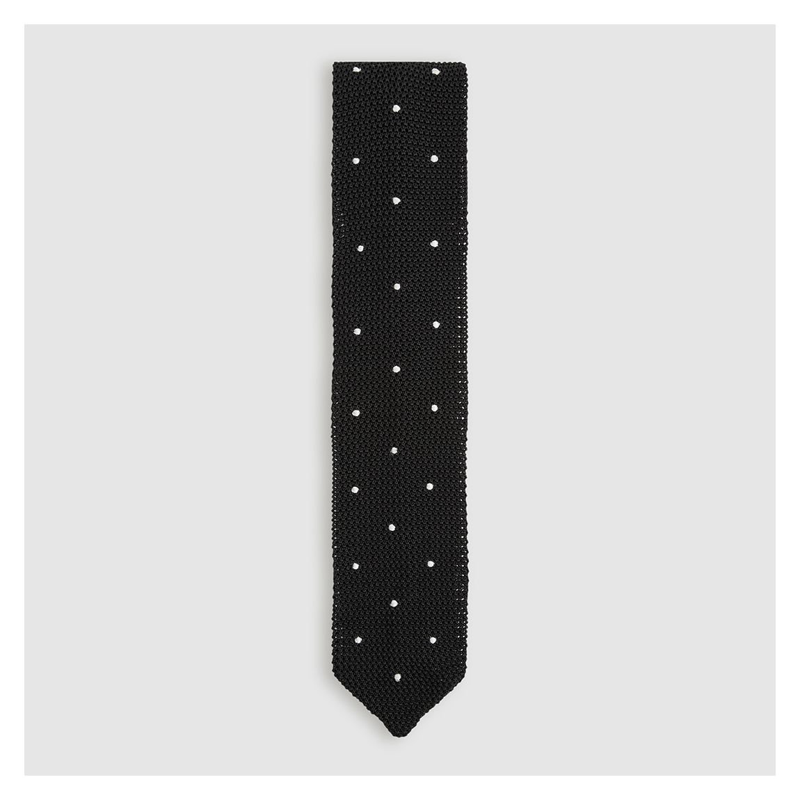 Black Punto Spot Pin Dot Silk Tie main product photo