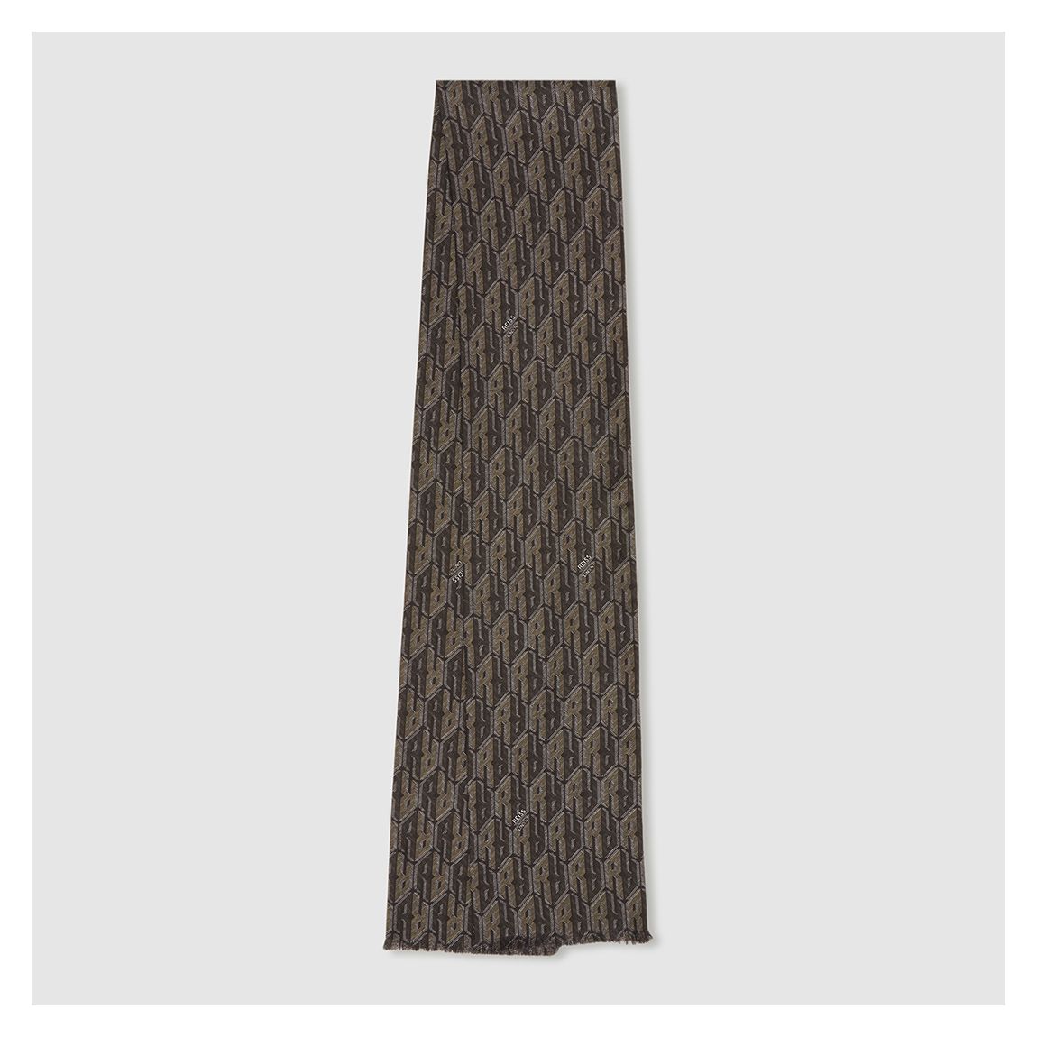 Brown Mallory Jacquard Repeat R Monogram Scarf main product photo