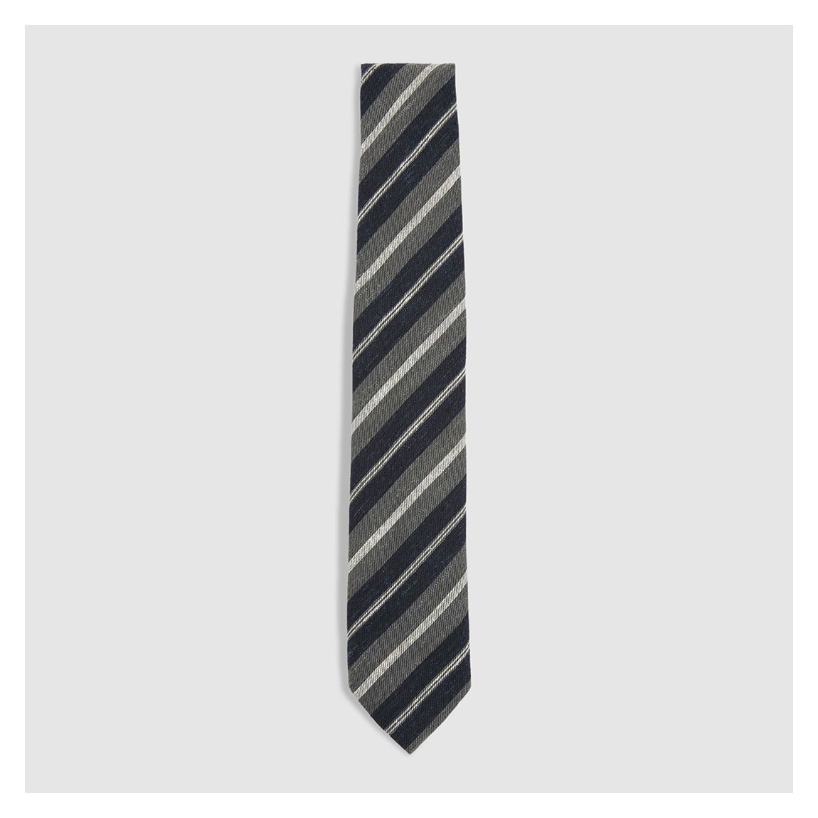 Grey Verona Stripe Silk Blend Tie main product photo