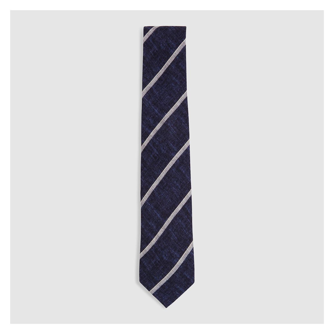 Navy Maestro Striped Wool Tie main product photo