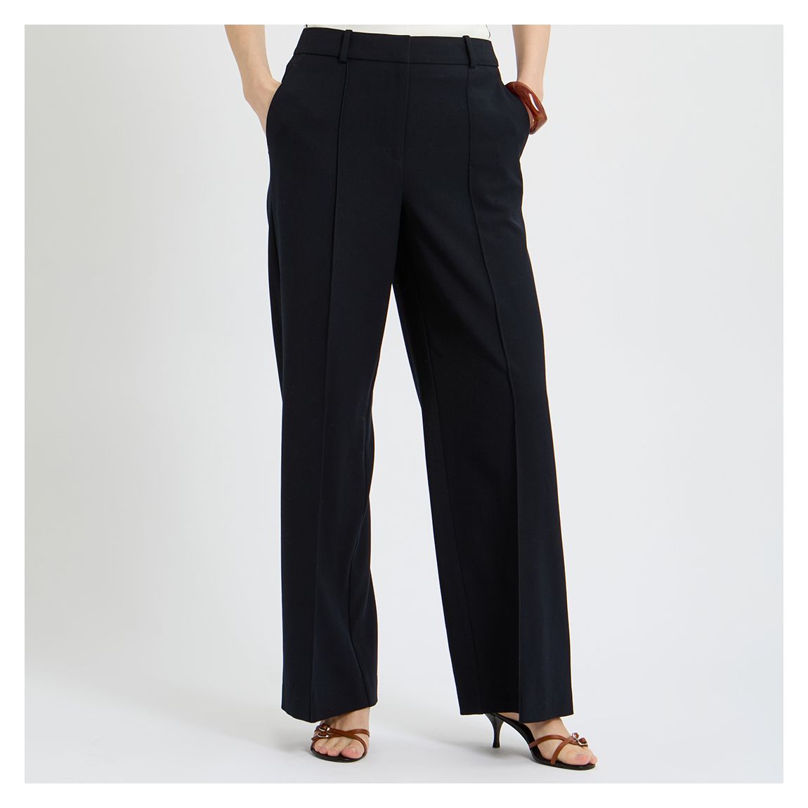Navy OE Joy Wide Leg Tailored Trouser main product photo