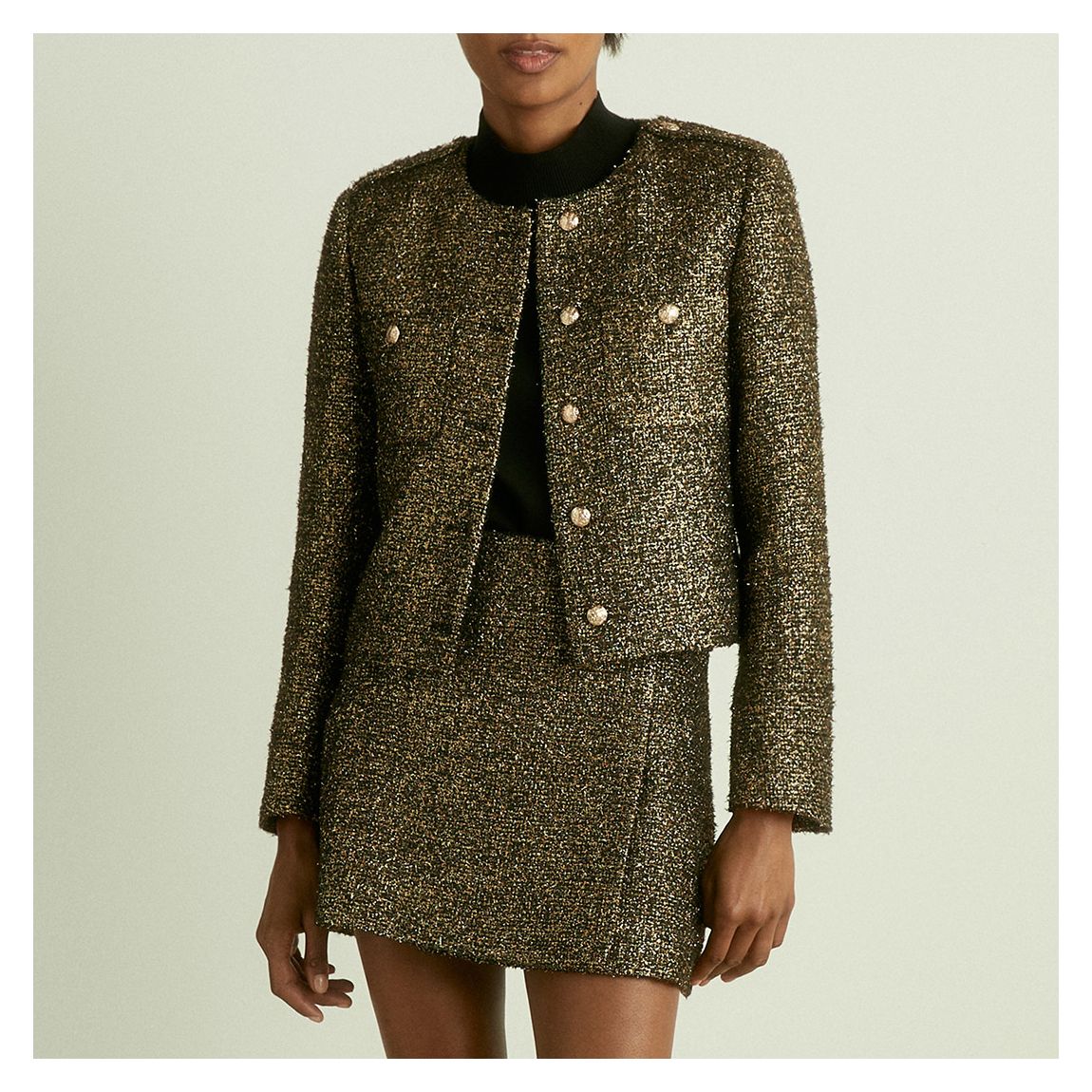 Gold Marl Wynee Cropped Sparkle Jacket main product photo
