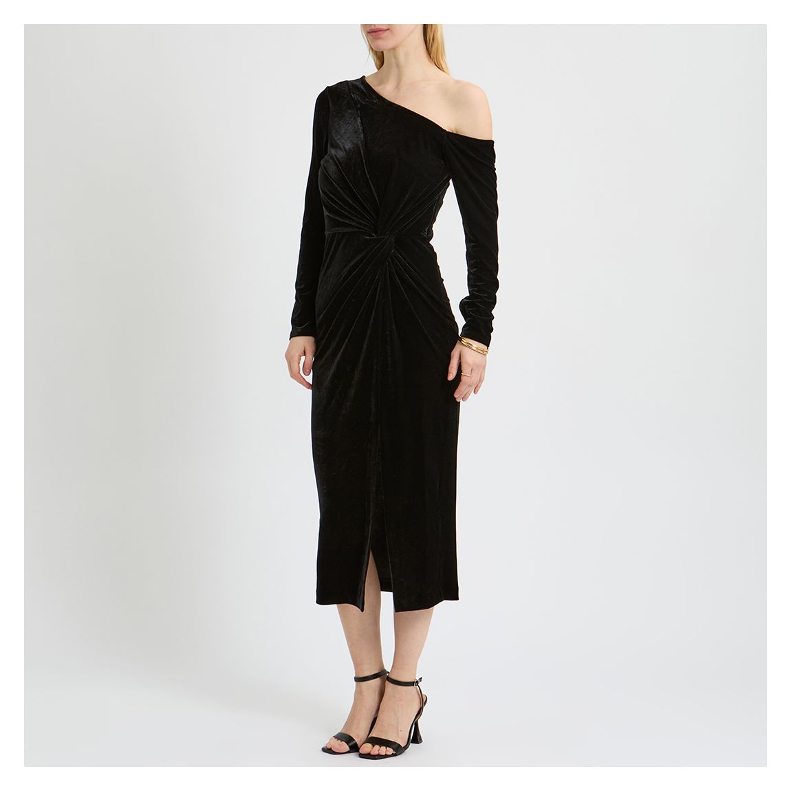 Black Bella Velvet Off Shoulder Dress main product photo
