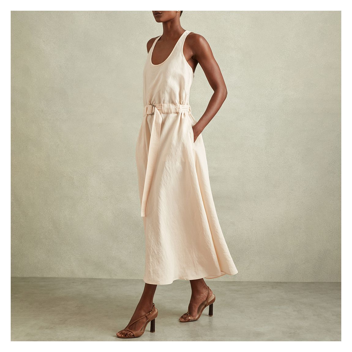 Ecru Tayah Ruched Waist Maxi Dress main product photo