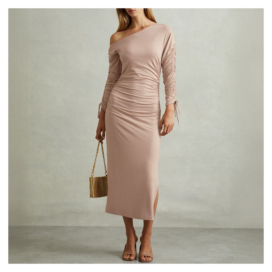 Blush Cyra Ruched Bodycon Midi Dress main product photo