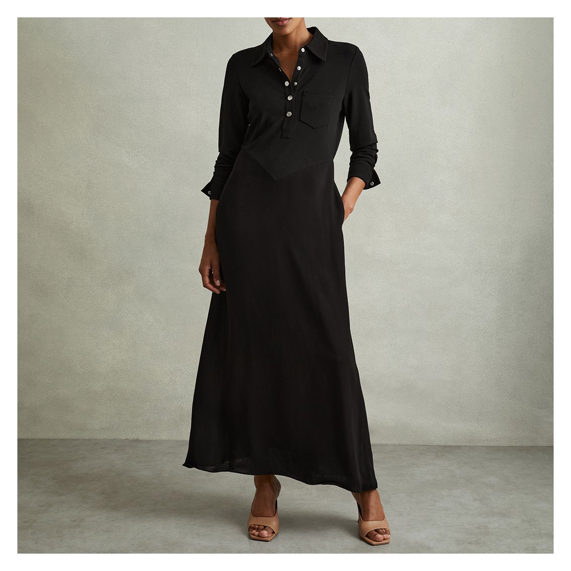 Black Rosina Long Sleeve Maxi Dress main product photo