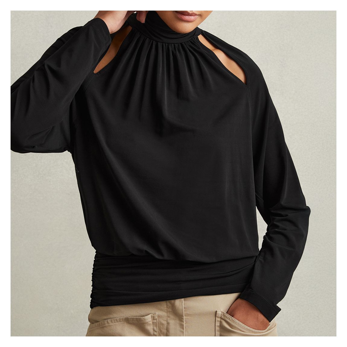 Black Adrienne Cut Out Blouson main product photo