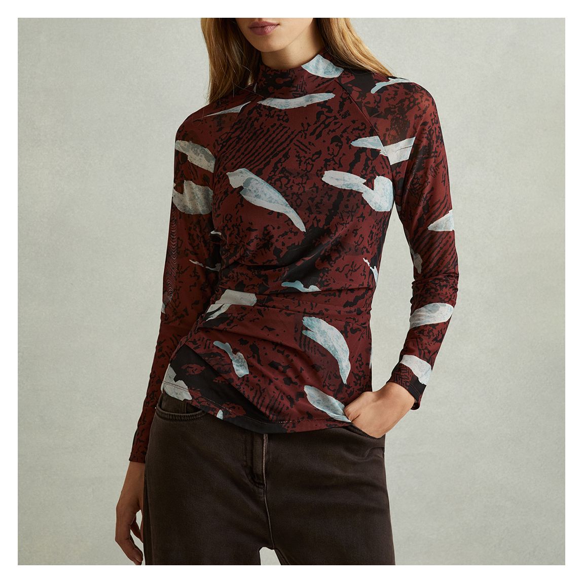 Burgundy Printed Vanna Top main product photo