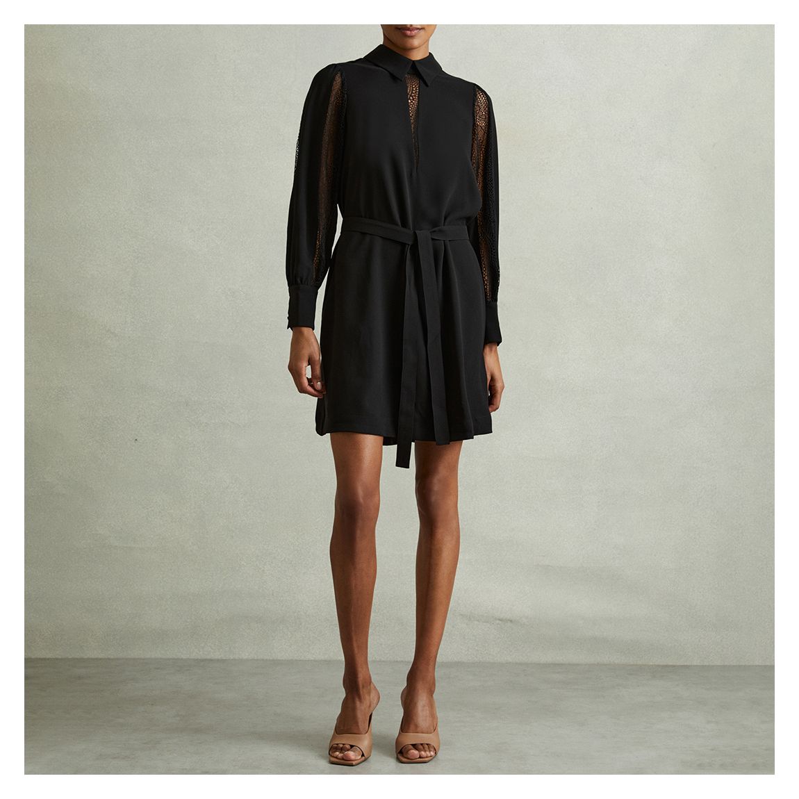 Black Reema Short Lace Flippy Dress main product photo