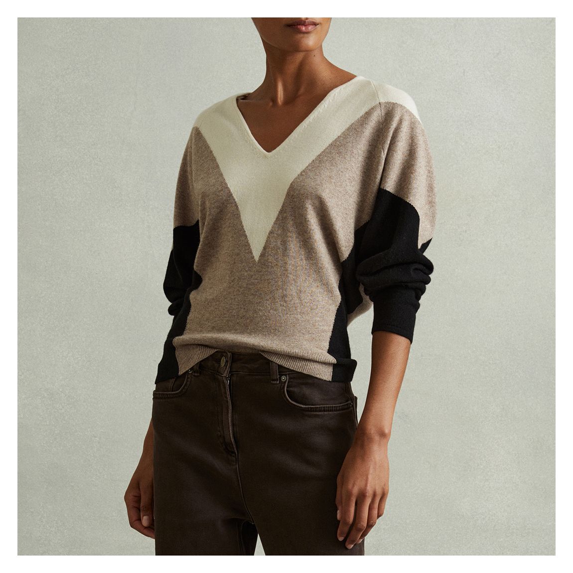 Multi Esme Colourblock Wool Blend Jumper main product photo