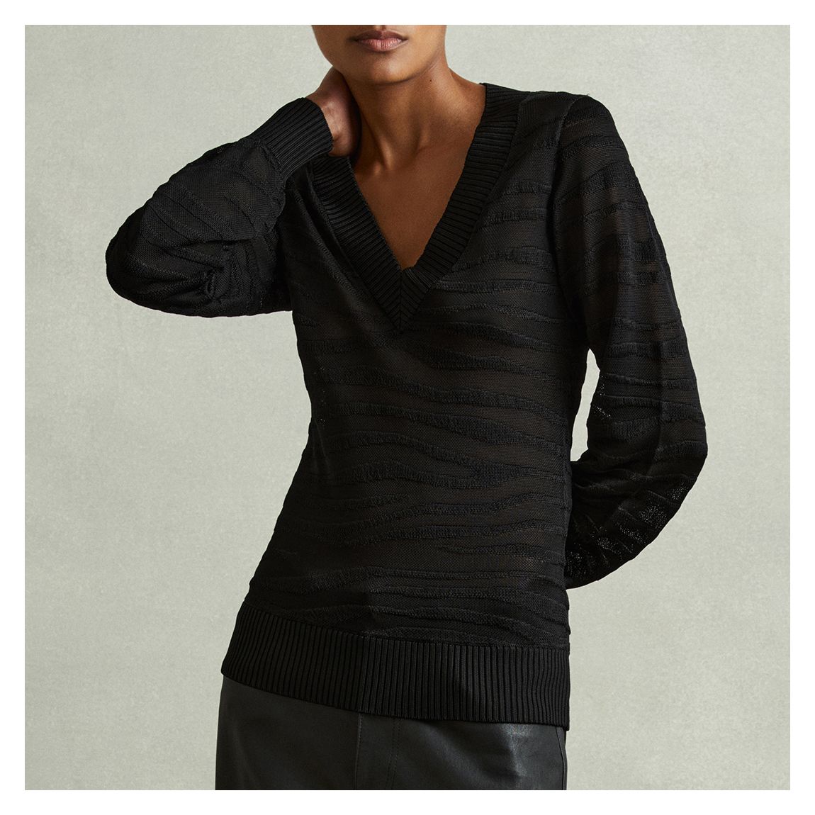 Black Zana V-Neck Jumper main product photo