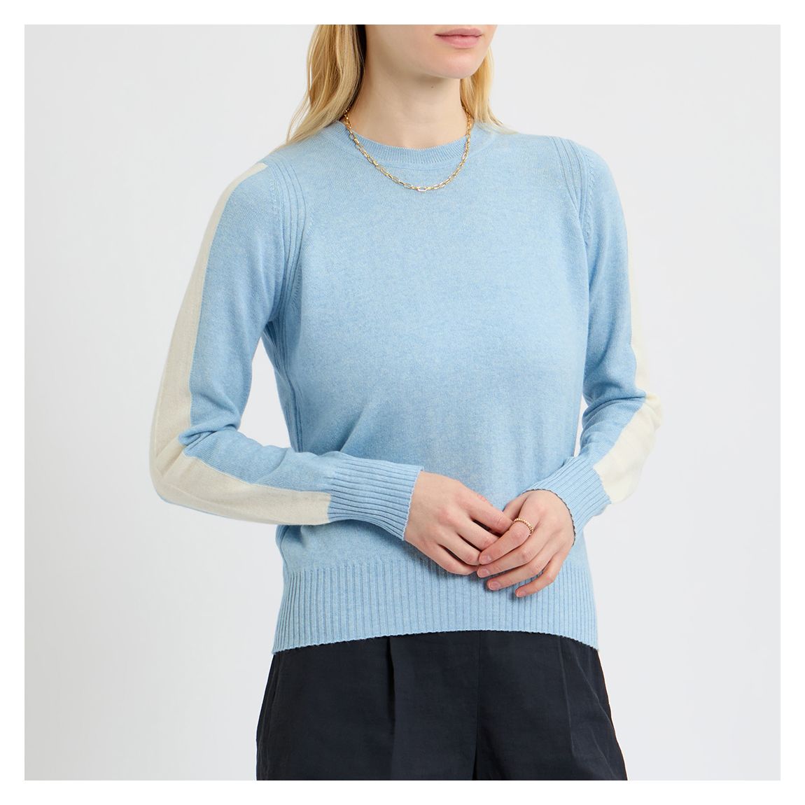 Powder Blue Ava Crew Neck Jumper main product photo