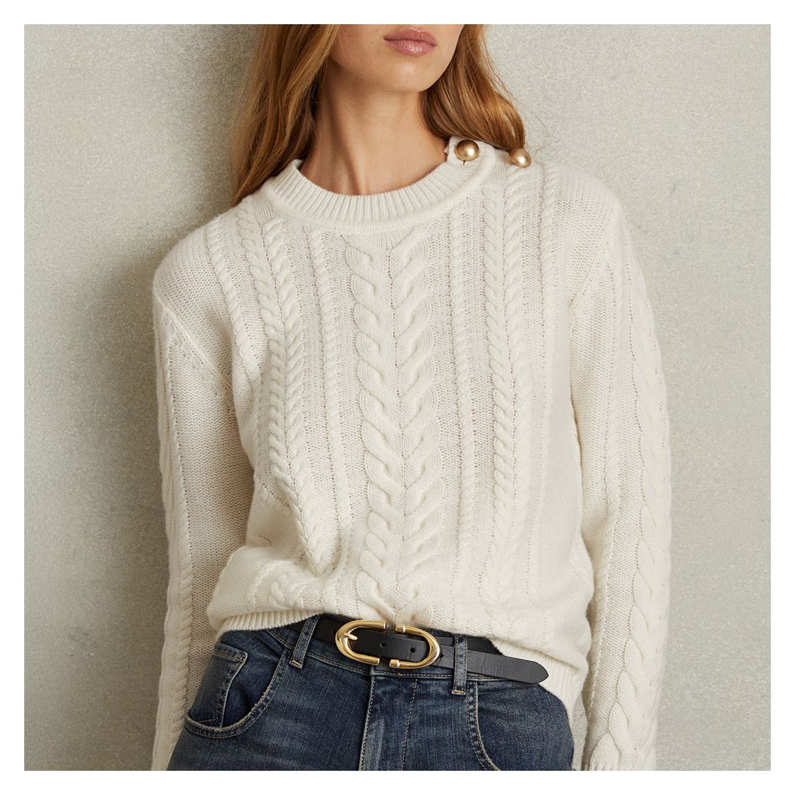 Cream Libby Wool Cashmere Blend Jumper main product photo