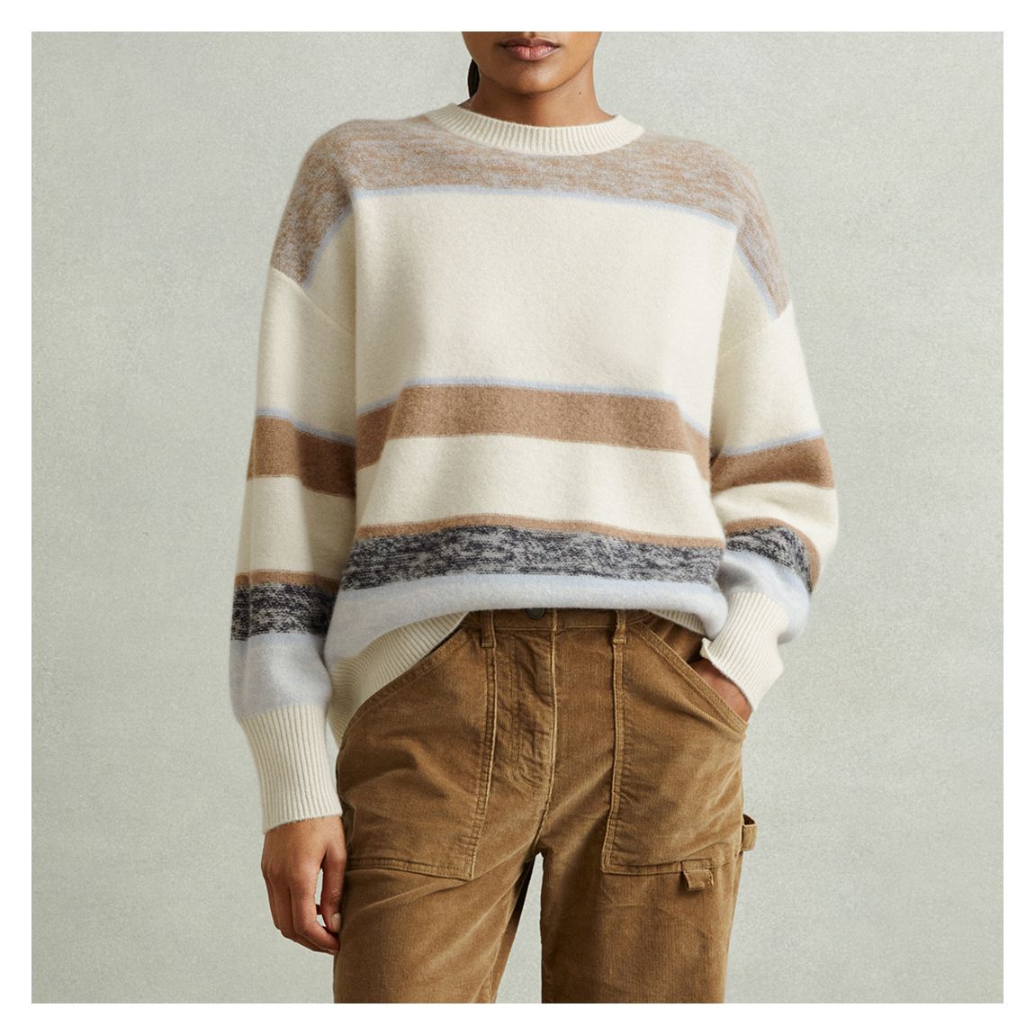 Multi Willow Subtle Stripe Wool Cashmere Jumper main product photo