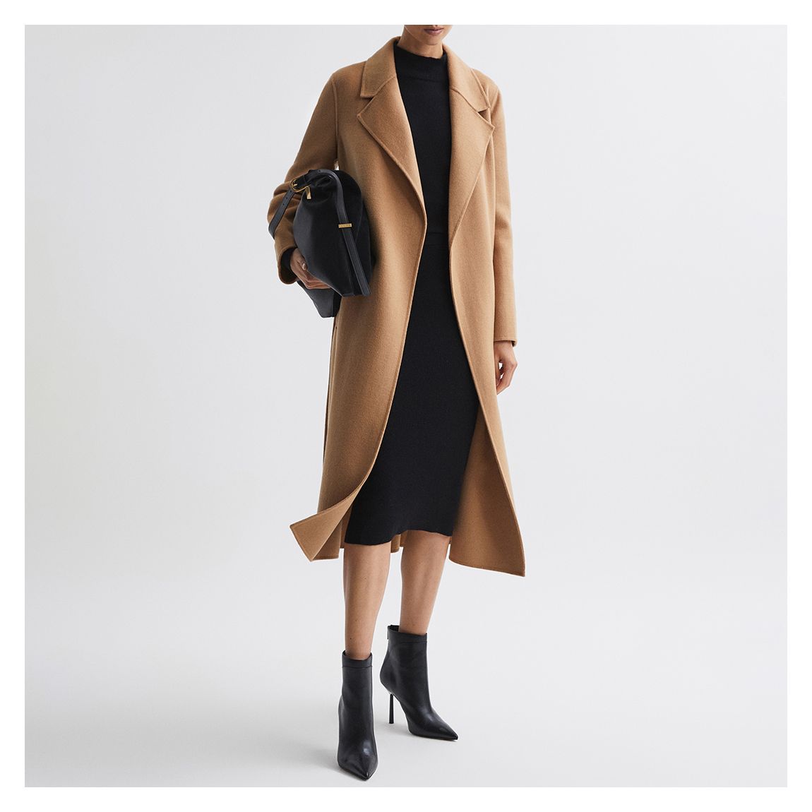 Camel Emile Longline Belted Coat main product photo