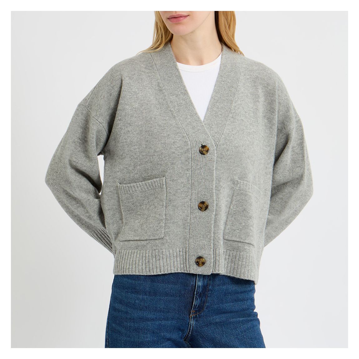 Grey Marl Julie Wool Cashmere Cardigan main product photo