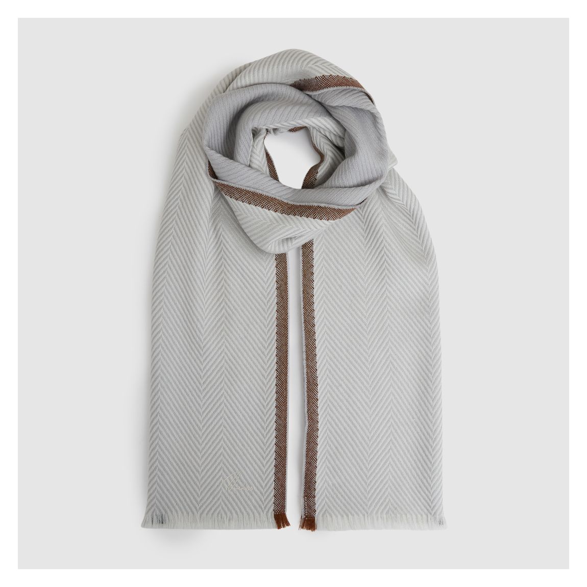 Grey Lola Herringbone Scarf main product photo