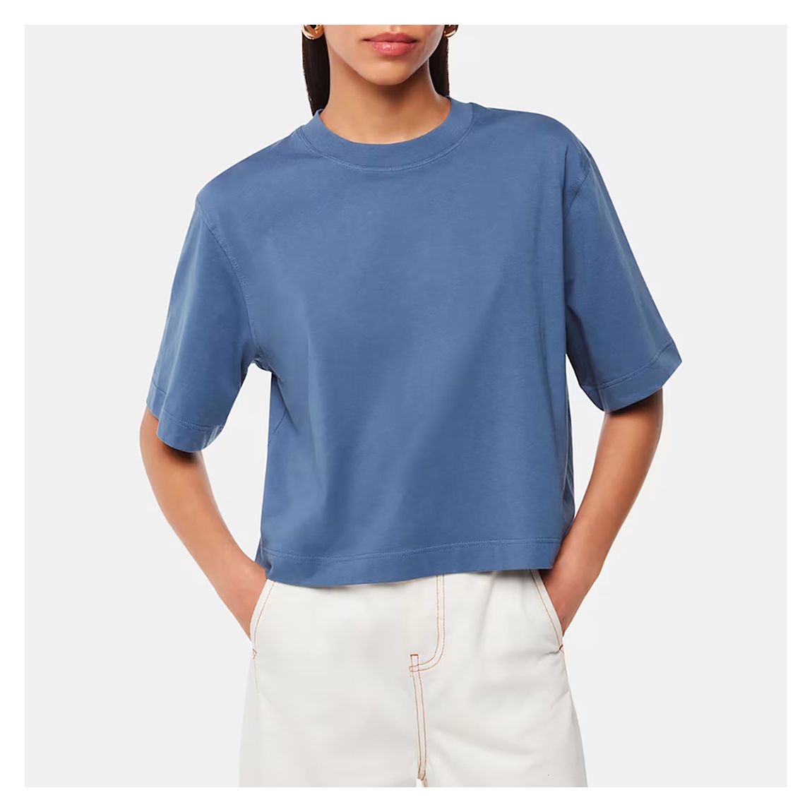 Blue Cropped Relaxed Tee main product photo
