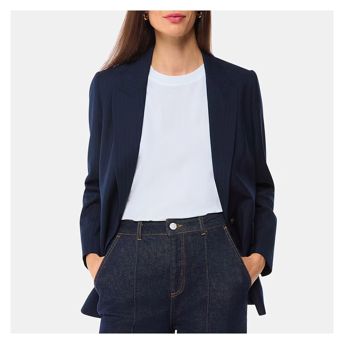 Navy Classic Pinstripe Blazer main product photo