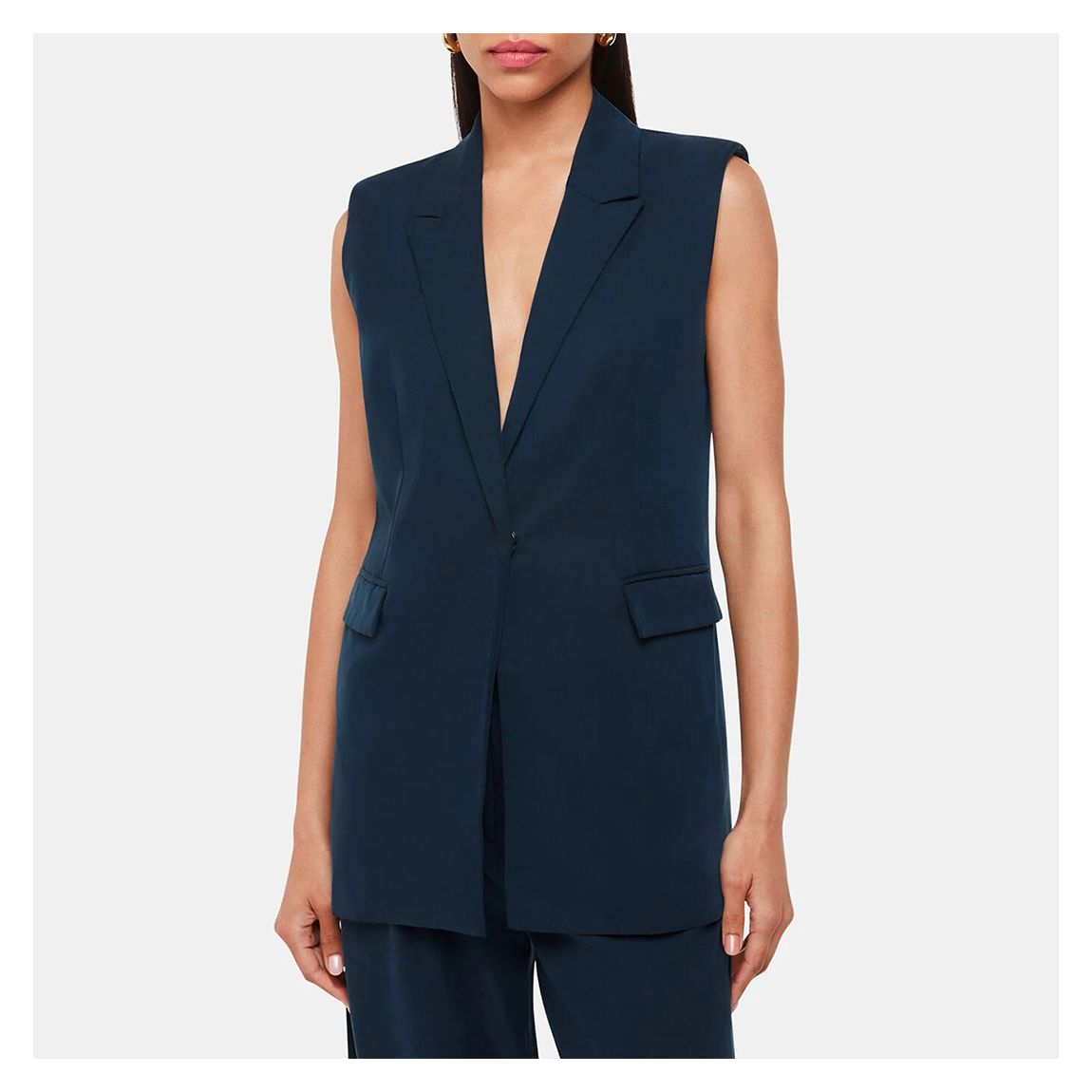 Navy Joss Sleeveless Blazer main product photo