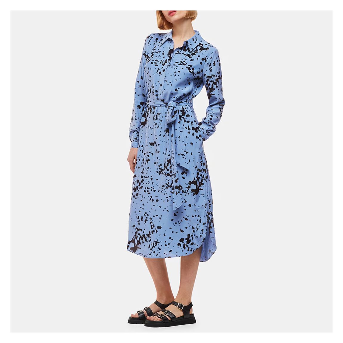 Blue Smudged Spot Print Imie Dress main product photo