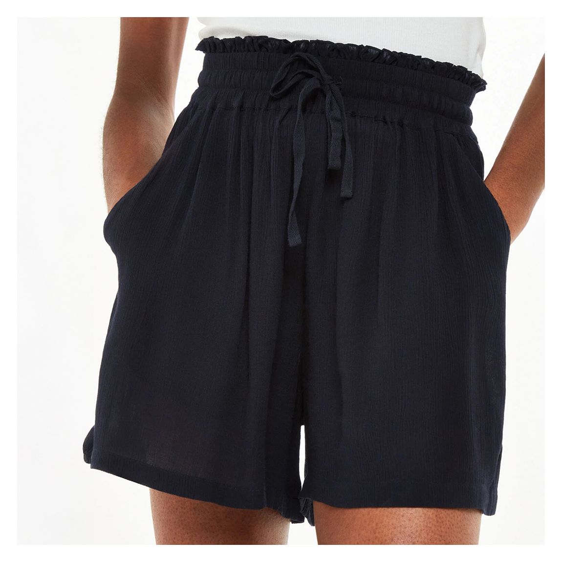 Black Lula Fluid Shorts main product photo