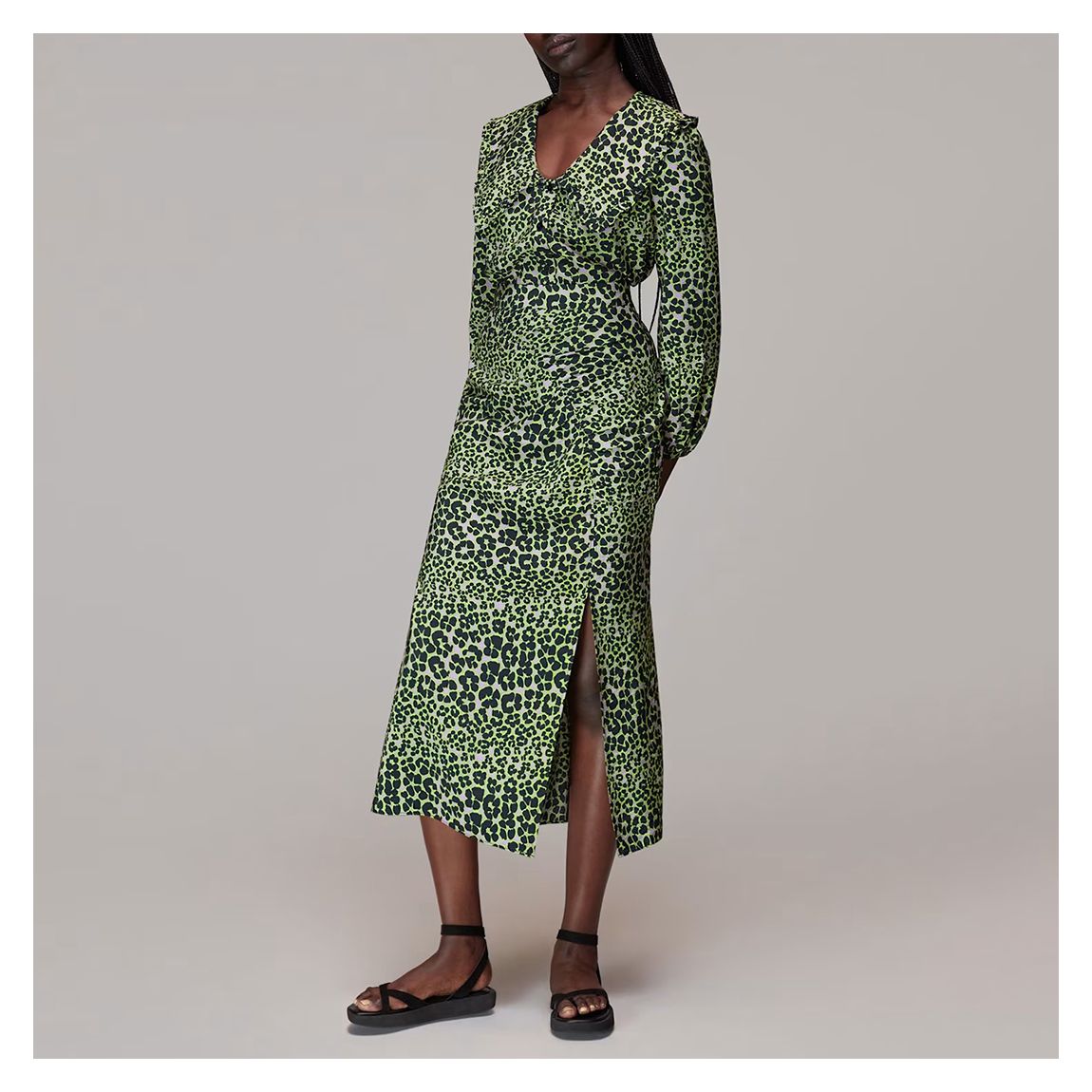 Green Fluro Animal Ruched Skirt main product photo