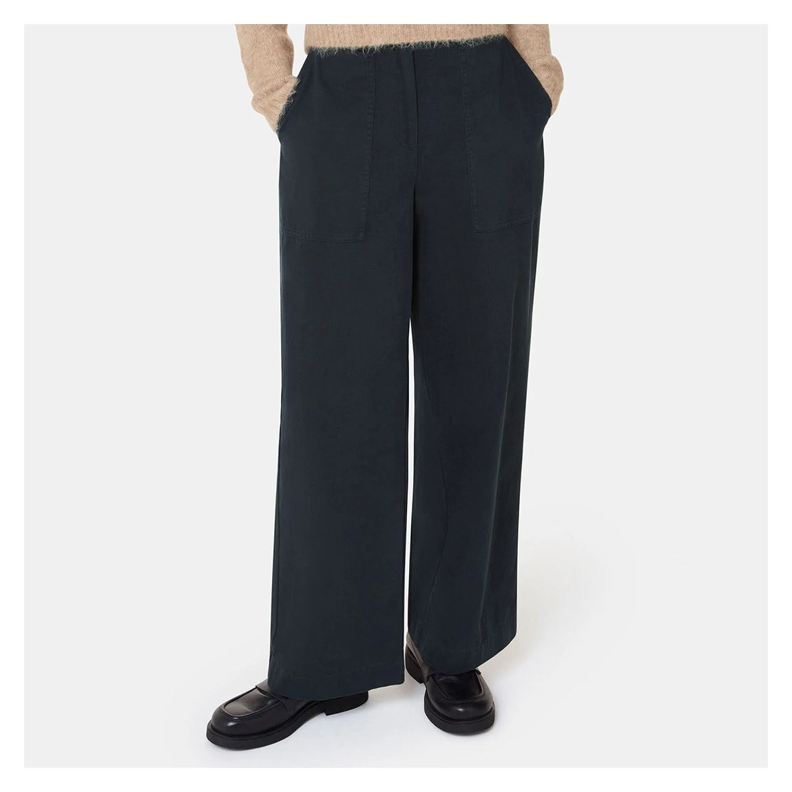 Washed Black Ruth Relaxed Leg Trousers main product photo
