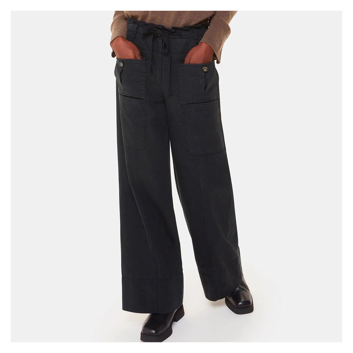 Black Charlie Drawstring Trousers main product photo