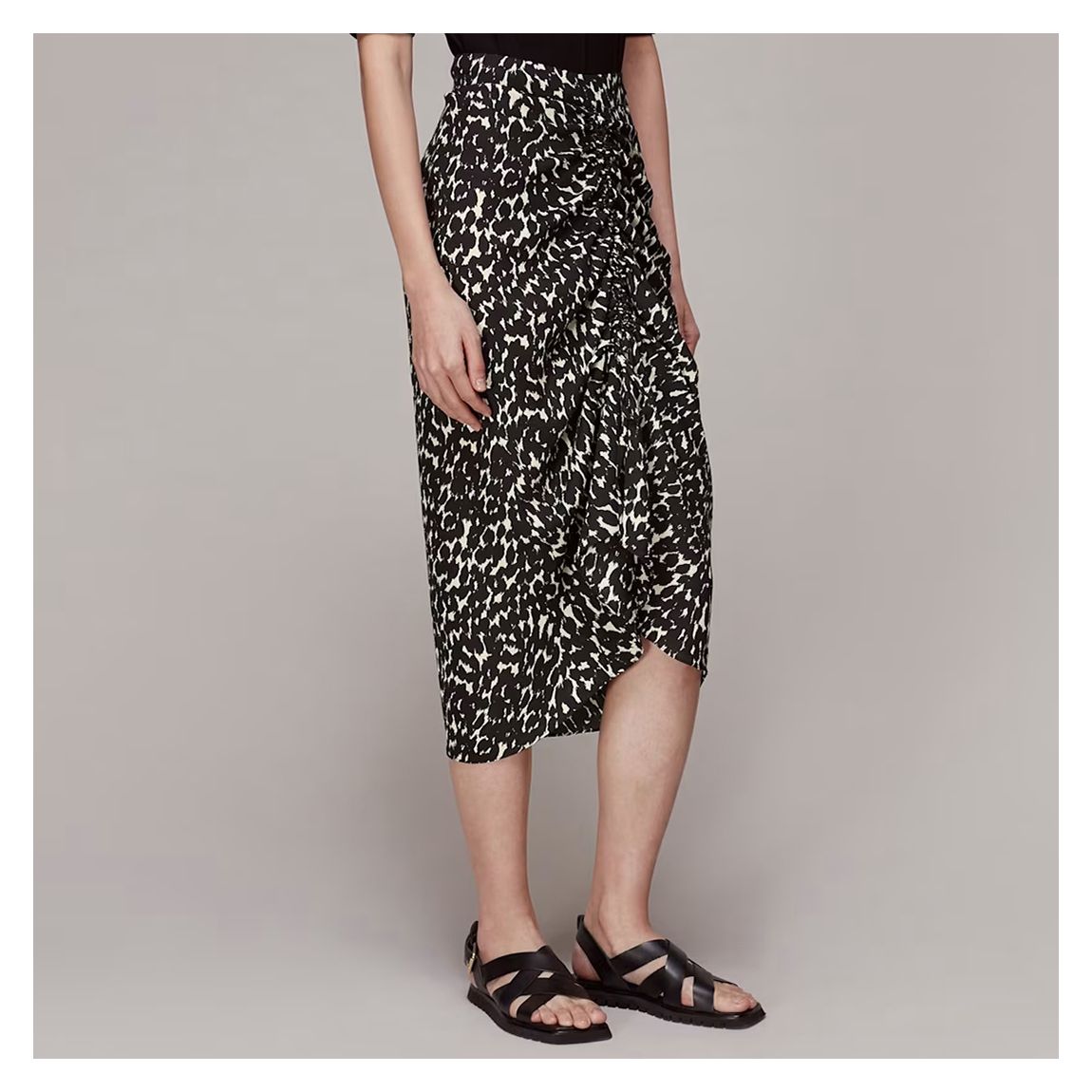 Black Sahara Cat Ruched Skirt main product photo