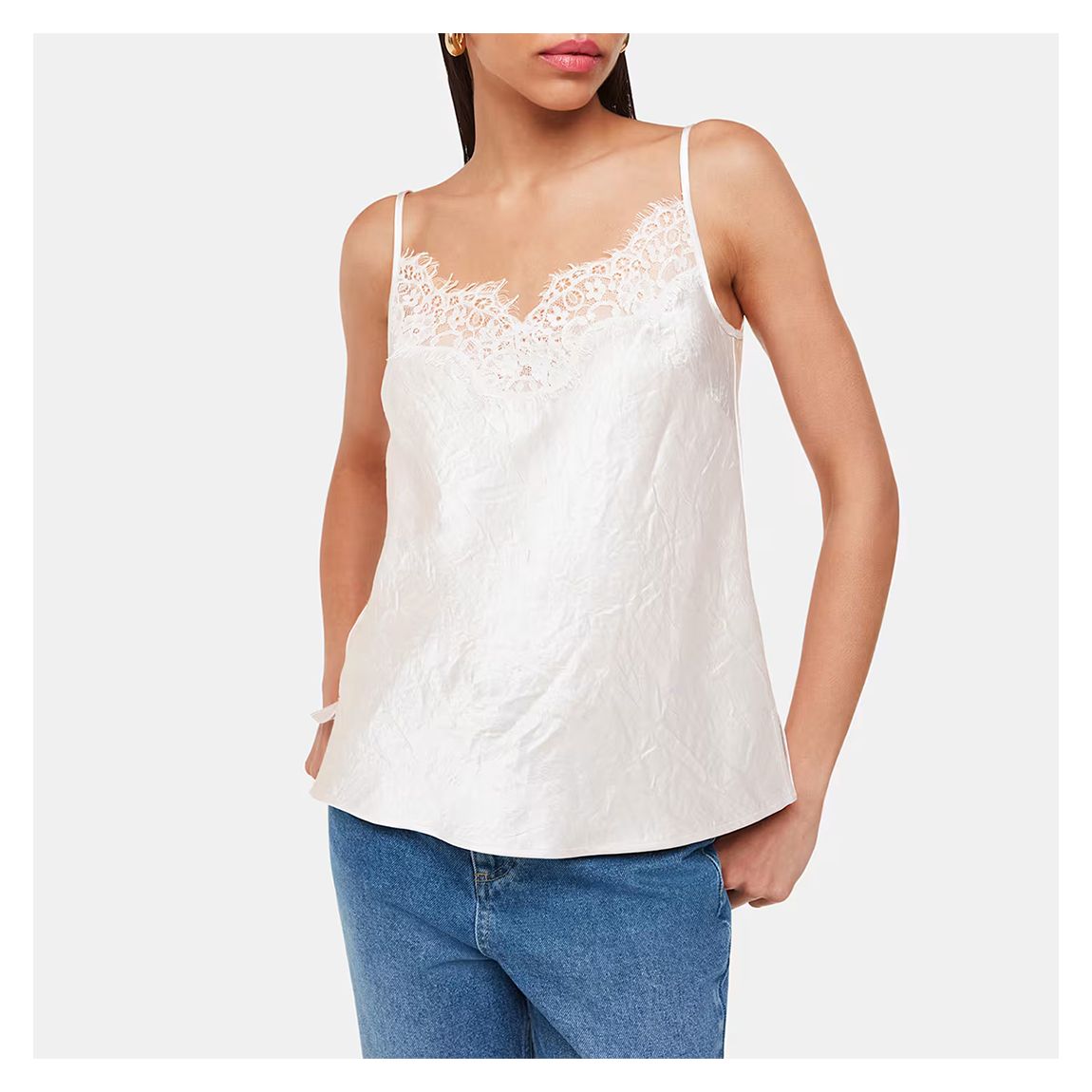 Neutral Lace Trim Cami Top main product photo
