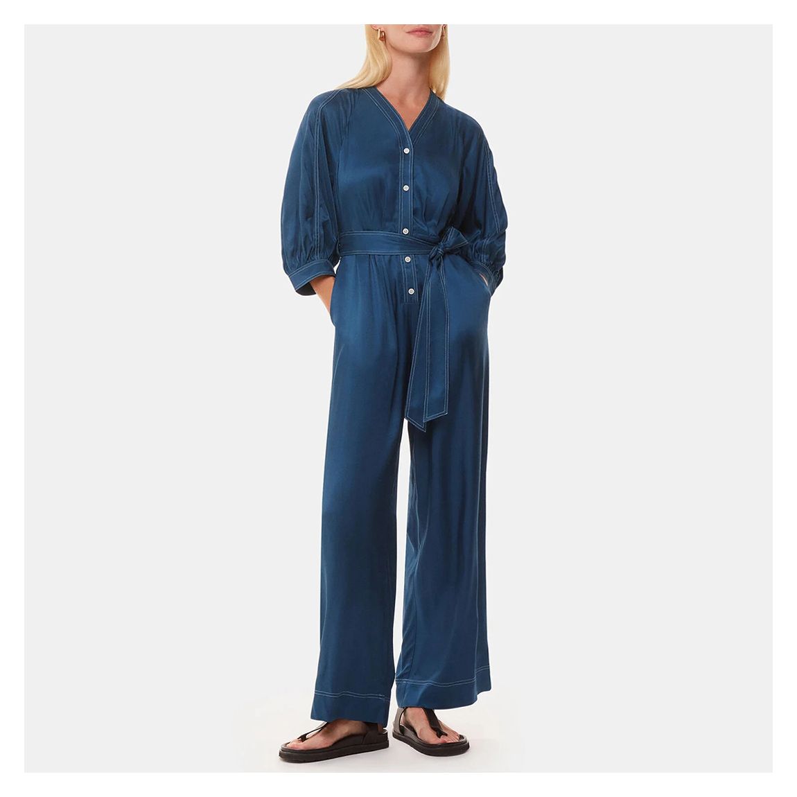 Blue Mabel Topstitch Jumpsuit main product photo