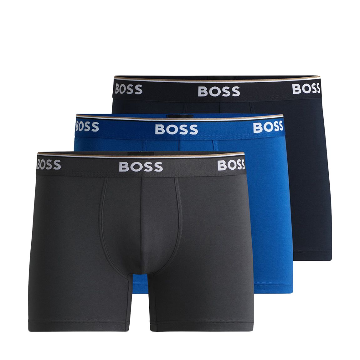 Blue Cotton Blend 3-Pack Boxers main product photo