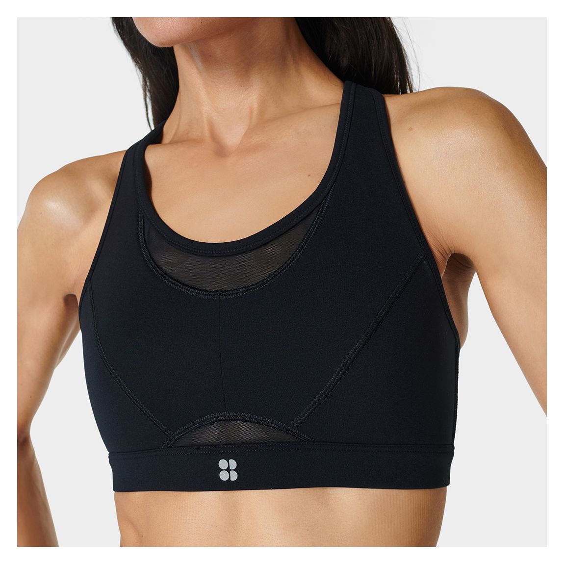 Power Icon Running Bra - Black main product photo