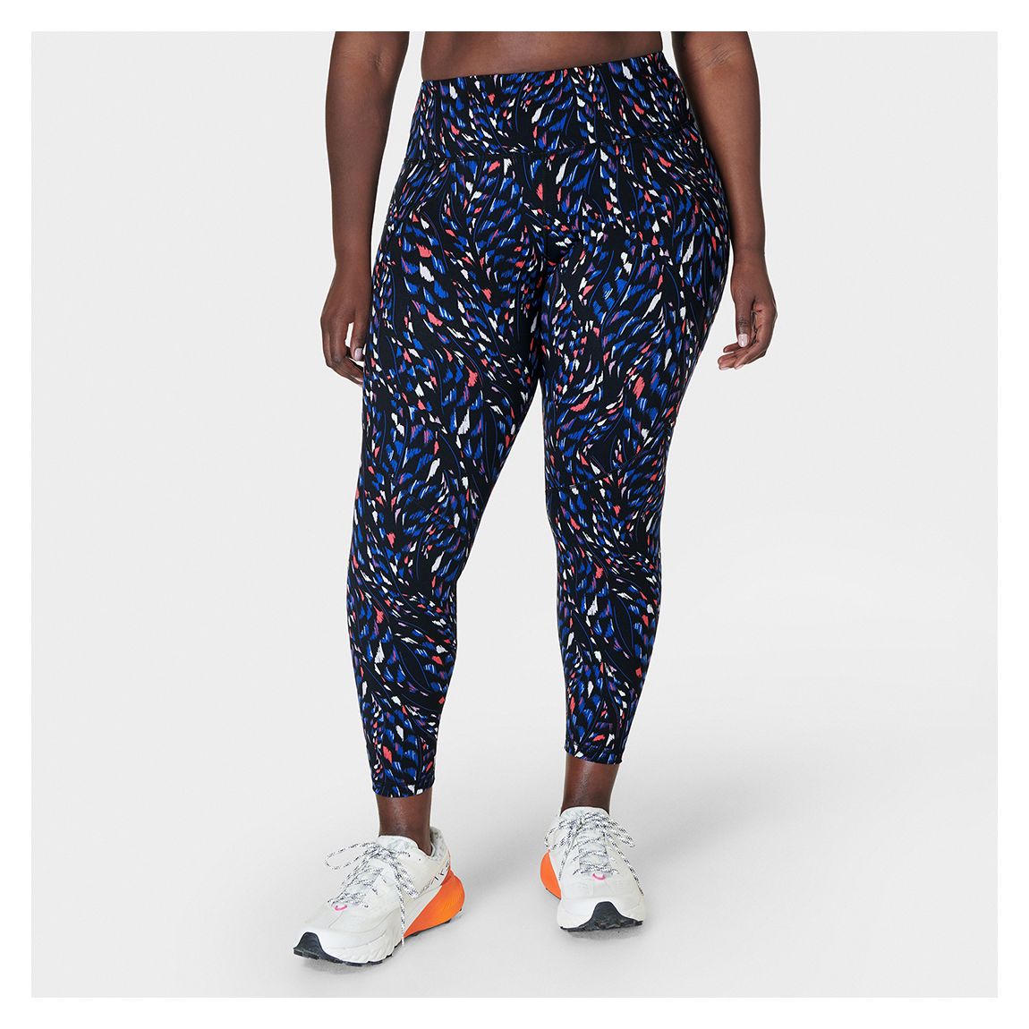 Power 7/8 Workout Leggings - Black Coral Texture Print main product photo