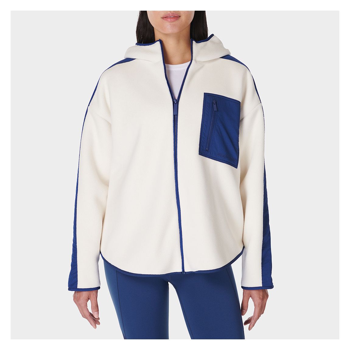 Roam Borg Zip Up - LilyWhite FluxBlue main product photo