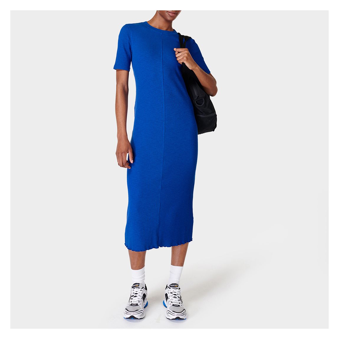 Ribbed Midi Dress - Lightning Blue main product photo