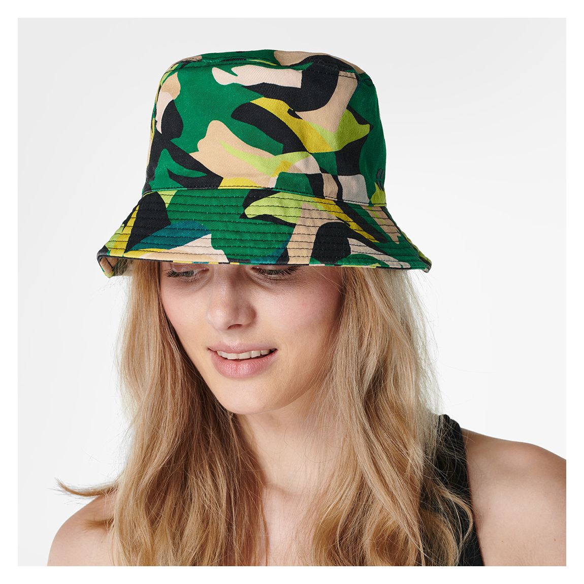 Essentials Bucket Hat - Green Camo Figure Print main product photo