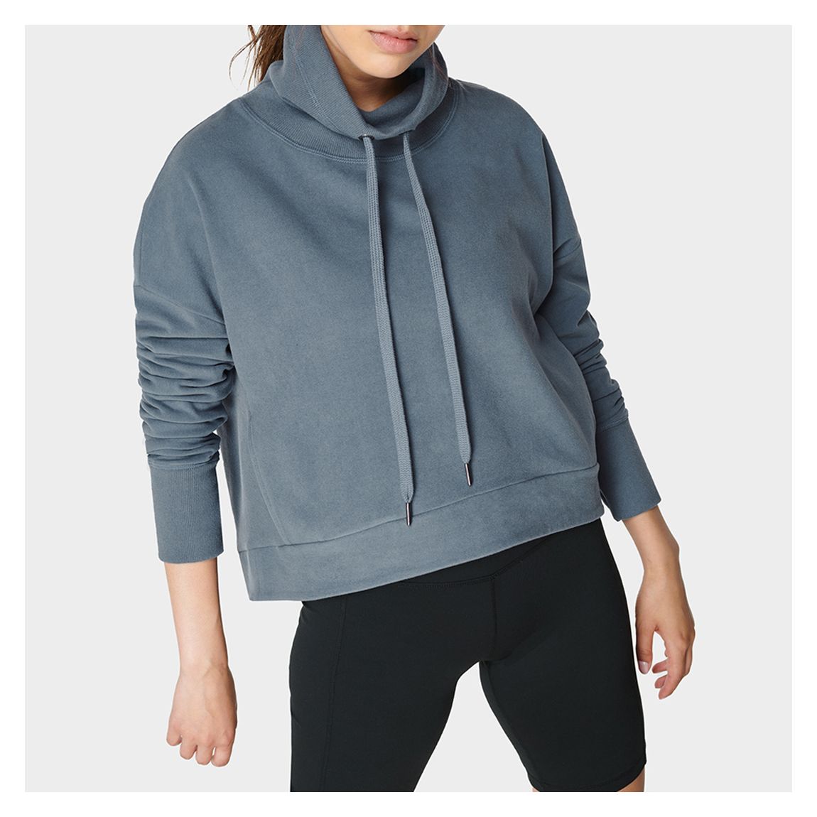 Harmonise Luxe Fleece Sweatshirt - Steel Blue main product photo