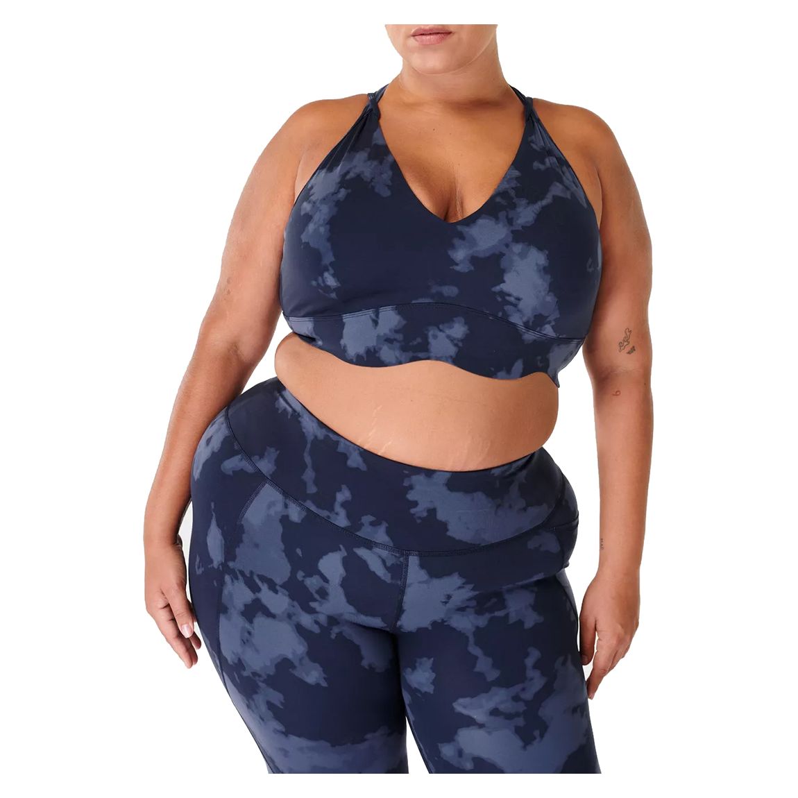 Power Contour Plunge Bra - Blue Fade Print main product photo