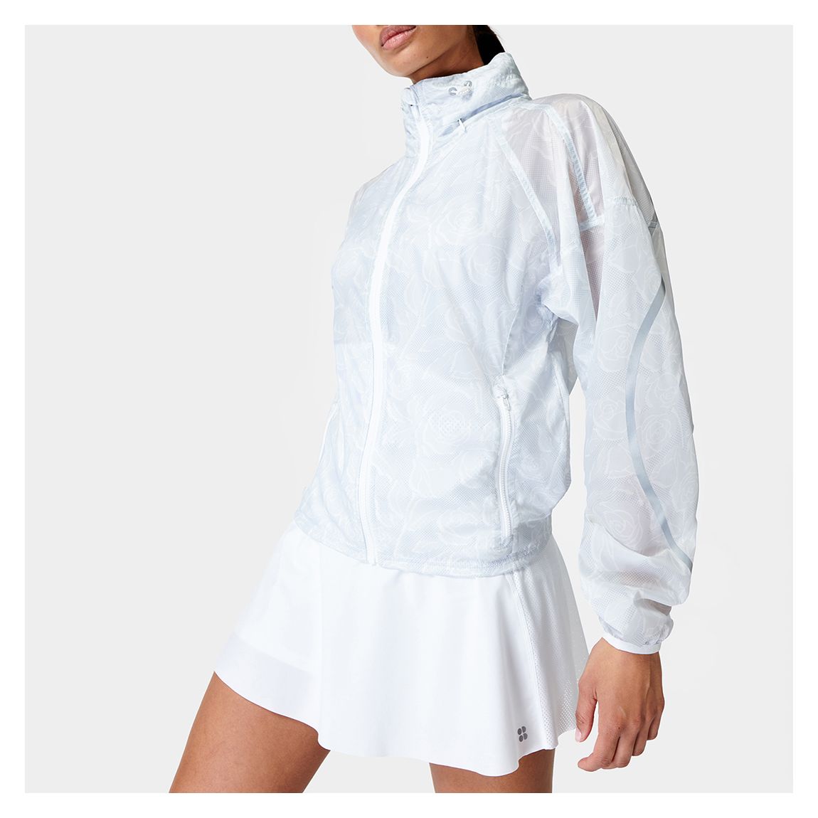 Pack Away Jacket - White Tonal Lace Print main product photo