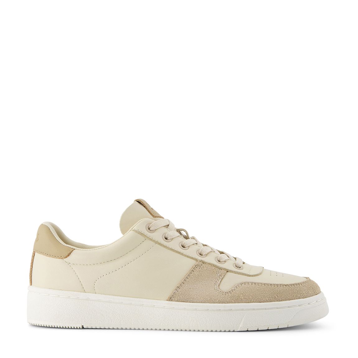 Men's Beige Leather Court Trainers main product photo