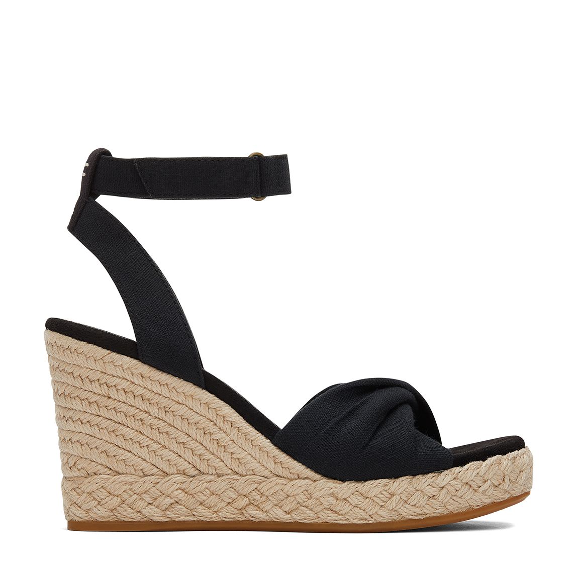 Women's Black Slubby Woven Marisela Heeled Espadrille main product photo
