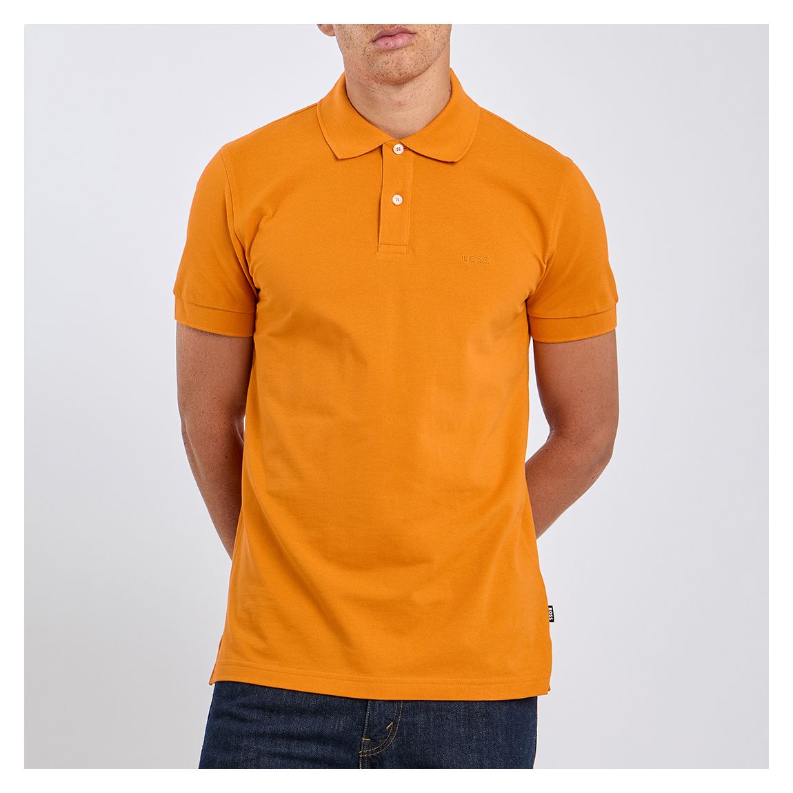 Orange Embroidered Pallas Cotton Polo Shirt main product photo